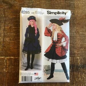 Simplicity Sewing Pattern 8285 Misses Cosplay Steampunk Frilly Pirate 6-14 UNCUT